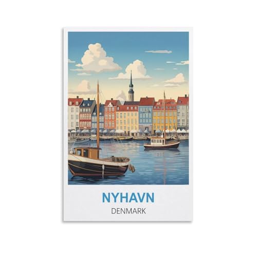 2000-teiliges Puzzle, Nyhavn, Dänemark, für Kinder und Erwachsene, personalisiertes Puzzle-Spiel zum Zusammenbauen, 100 x 70 cm von AFHMZ