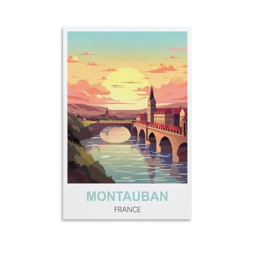 2000-teiliges Puzzle, Poster von Montauban, Frankreich, anspruchsvolle Puzzles, Puzzlespiel für das Ganze für Frauen, Geschenke für Männer, 100 x 70 cm von AFHMZ