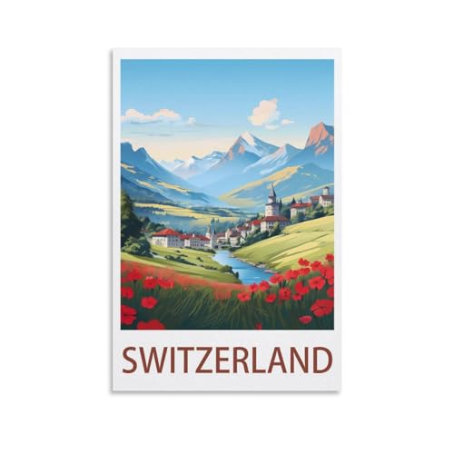 2000-teiliges Puzzle, Schweiz, Puzzles für Erwachsene, Kunstwerk, Hauswanddekoration, anspruchsvolles Puzzle für Familienspiele, 100 x 70 cm von AFHMZ