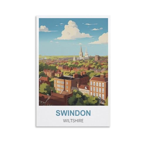 2000-teiliges Puzzle, Swindon Wiltshire Poster Puzzle 2000 Teile Holzpuzzle Lernspielzeug für Erwachsene und Kinder Familiendekompressionsspiel 100x70CM von AFHMZ