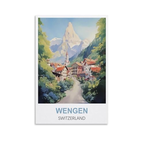 2000-teiliges Puzzle, Wengen, Schweiz, für Erwachsene, Lernspiel, Herausforderungsspielzeug, 2000-teiliges Puzzle für Erwachsene und Kinder, 100 x 70 cm von AFHMZ