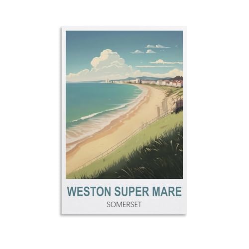 2000-teiliges Puzzle, Weston Super Mare Somerset Poster Puzzle 2000 Teile Holzpuzzle Lernspielzeug für Erwachsene und Kinder Familiendekompressionsspiel 100x70CM von AFHMZ