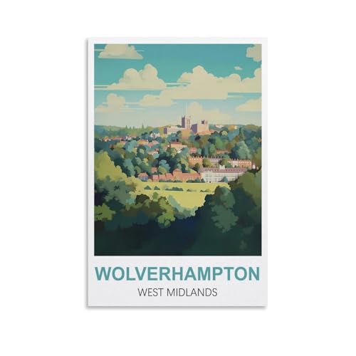 2000-teiliges Puzzle, Wolverhampton West Midlands Poster Puzzle 2000 Teile Holzpuzzle Lernspielzeug für Erwachsene und Kinder Familiendekompressionsspiel 100x70CM von AFHMZ