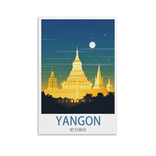 2000-teiliges Puzzle, Yangon-Myanmar-Poster für Kinder und Erwachsene, personalisiertes Puzzle-Spiel zum Zusammenbauen, 100 x 70 cm von AFHMZ