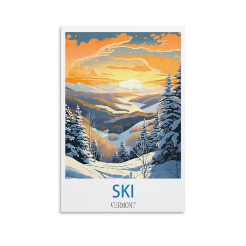 2000-teiliges Puzzle „Ski Vermont“, anspruchsvolles, schwieriges Puzzle, Lernspiel, Puzzles, Geschenke für Erwachsene, 100 x 70 cm von AFHMZ