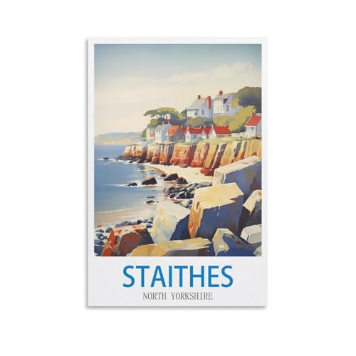 2000-teiliges Puzzle „Staithes North Yorkshire“ für Kinder und Erwachsene, personalisiertes Puzzle-Spiel zum Zusammensetzen, 100 x 70 cm von AFHMZ
