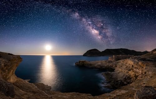 2000-teiliges Puzzle – Erwachsene und Kinder ab 14 Jahren – Puzzle in Premiumqualität, Cabo De Gata, Almeria, Burg San Ramón, Landschaften 100 x 70 cm von AFHMZ