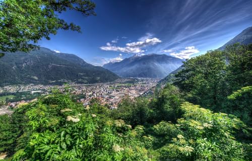 2000-teiliges Puzzle – Erwachsene und Kinder ab 14 Jahren – Puzzle in Premiumqualität, Schweiz, Bellinzona, Landschaften 100 x 70 cm von AFHMZ