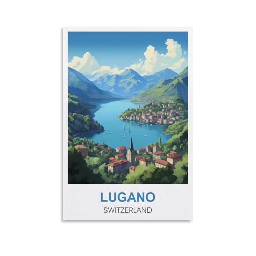 2000-teiliges Puzzle Lugano, Schweiz. Anspruchsvolle Puzzles, Puzzlespiel für die ganze Familie für Frauen, Geschenke für Männer, 100 x 70 cm von AFHMZ