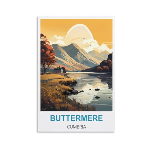 2000-teiliges Puzzle für Erwachsene, Buttermere Cumbria-Poster, 2000-teiliges Puzzle, Lernspiele, Heimdekoration, Puzzle, 100 x 70 cm von AFHMZ