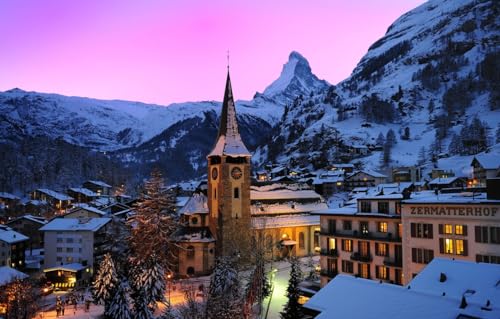 2000-teiliges Puzzle für Erwachsene | Puzzle 2000 Teile für Erwachsene | Puzzlegeschenke für Frauen | Puzzle für Erwachsene, Bäume, Berge, Felsen, Schweizer Alpen 70 x 100 cm von AFHMZ