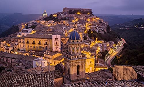 2000-teiliges Puzzle für Erwachsene und Kinder, kleine Stadt in Sizilien, Italien. Anspruchsvolle Puzzlespiele für Erwachsene, zum Geburtstag, Erntedankfest, 70 x 100 cm von AFHMZ