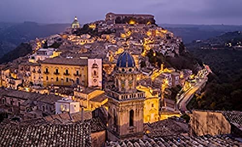 2000-teiliges Puzzle für Erwachsene und Kinder, kleine Stadt in Sizilien, Italien. Anspruchsvolle Puzzlespiele für Erwachsene, zum Geburtstag, Erntedankfest, 70 x 100 cm von AFHMZ