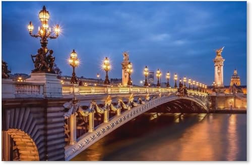 300 Teile Stadtpuzzle Pont Alexandre III Brücke für Erwachsene, klassisches Puzzle für Teenager, Jungen und Mädchen, Buchstaben auf der Rückseite für ideale Herausforderungen, 38 x 26 cm 300 Teile Stadtpuzzle Pont Alexandre III Brücke für Erwachsene, klassisches Puzzle für Teenager, Jungen und Mädchen, Buchstaben auf der Rückseite für ideale Herausforderungen, 38 x 26 cm von AFHMZ
