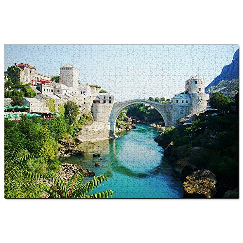 Alte Brücke Mostar Bosnien Puzzle 500 Teile Spiel Kunstwerk Reise Souvenir 52x38CM von AFHMZ