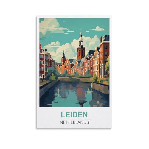 Anspruchsvolle Puzzles, Leiden, Niederlande-Poster, Puzzle 1000 Teile für Erwachsene, anspruchsvolle Puzzlespiele, 38 x 26 cm von AFHMZ