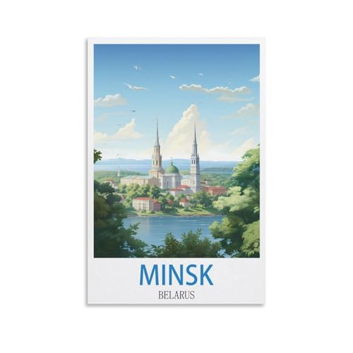 Anspruchsvolle Puzzles, Minsk Belarus Poster JigsawPuzzle 1000 Teile für Erwachsene Anspruchsvolle Puzzlespiele 52x38CM von AFHMZ
