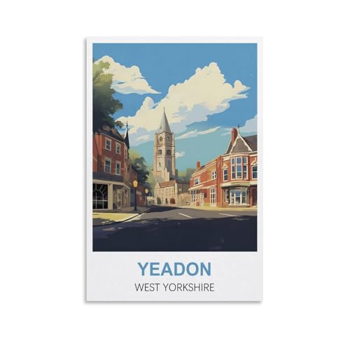 Anspruchsvolle Puzzles, Yeadon West Yorkshire Posters JigsawPuzzle 1000 Teile für Erwachsene, anspruchsvolle Puzzlespiele 52x38CM von AFHMZ