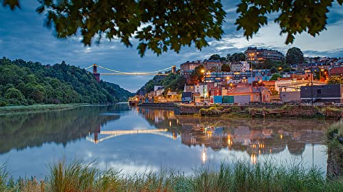Anspruchsvolles Puzzle für Erwachsene, 300 Teile, Bristol, England, an der Hängebrücke am Fluss Avon, 38 x 26 cm von AFHMZ