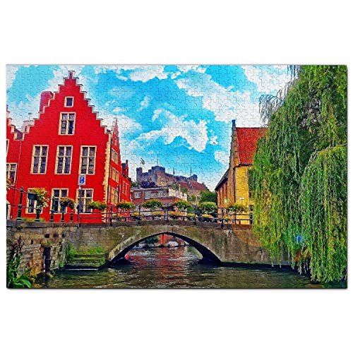 Belgien-Puzzle, 300 Teile, Belgien, Saint-Michel-Brücke, Gent, Puzzlespiel, Kunstwerk, Reisesouvenir, 38 x 26 cm Belgien-Puzzle, 300 Teile, Belgien, Saint-Michel-Brücke, Gent, Puzzlespiel, Kunstwerk, Reisesouvenir, 38 x 26 cm von AFHMZ