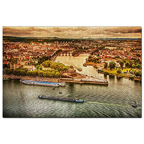 Deutschland Deutsche Ecke Koblenz Puzzle 100 Teile Spiel Kunstwerk Reise Souvenir 45,5x35,5CM von AFHMZ