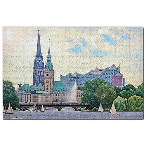 Deutschland-Puzzle, 100 Teile, Deutschland, Alstersee, Hamburg, Puzzlespiel, Kunstwerk, Reisesouvenir, 45,5 x 35,5 cm Deutschland-Puzzle, 100 Teile, Deutschland, Alstersee, Hamburg, Puzzlespiel, Kunstwerk, Reisesouvenir, 45,5 x 35,5 cm von AFHMZ