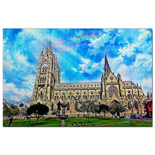 Ecuador-Puzzle, 300 Teile, Ecuador, Kathedrale von Quito, Puzzlespiel, Kunstwerk, Reise-Souvenir, 38 x 26 cm von AFHMZ