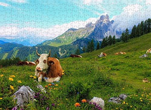 Erwachsene 100 Teile Bergkuh Entspannendes Puzzle Denkaufgabe 45,5x35,5CM von AFHMZ