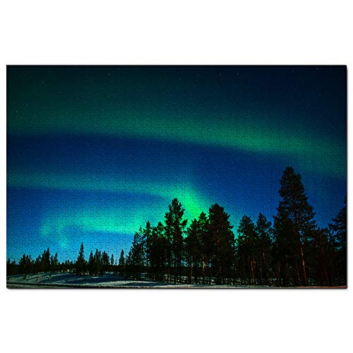 Finnland Aurora Rovaniemi Puzzle 1000 Teile Spiel Kunstwerk Reise Souvenir 52x38CM von AFHMZ
