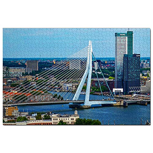 Holland Erasmusbrücke Rotterdam Puzzle 500 Teile Spiel Kunstwerk Reise Souvenir 52x38CM von AFHMZ