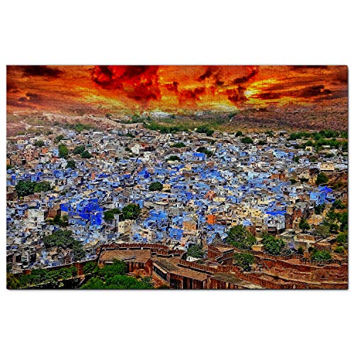 Indien-Puzzle, 500 Teile, Indien, Jodhpur, Puzzlespiel, Kunstwerk, Reise-Souvenir, 52 x 38 cm von AFHMZ