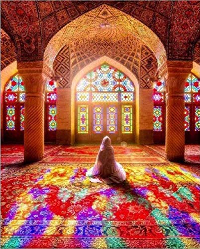 Islamische Moschee-Puzzles 500 Teile Holzpuzzle Intellektuelles Puzzle für Erwachsene Puzzlespielzeug Muslimische Pilgerbilder Lernspielzeug 52x38CM von AFHMZ