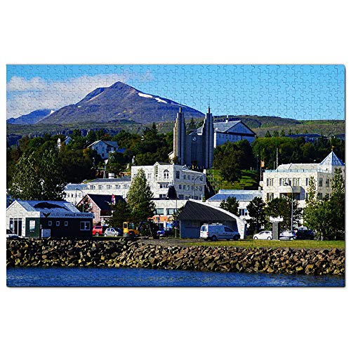Island Akureyri Kirche Puzzle 500 Teile Spiel Kunstwerk Reise Souvenir 52x38CM von AFHMZ