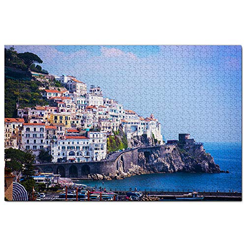 Italien Amalfiküste Klippe Puzzle 500 Teile Spiel Kunstwerk Reise Souvenir 52x38CM von AFHMZ