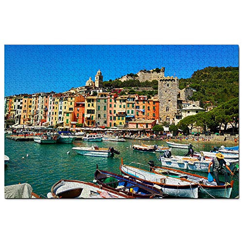 Italien La Spezia Farbige Häuser Puzzle 100 Teile Spiel Kunstwerk Reise Souvenir 45,5x35,5CM von AFHMZ