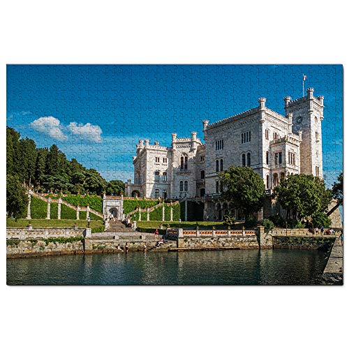 Italien Triest Schloss Puzzle 100 Teile Spiel Kunstwerk Reise Souvenir 45,5x35,5CM von AFHMZ