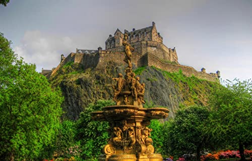 Kinder Puzzle Buch 200 Teile Stadt Himmel Blume Park Schloss Schottland Brunnen Edinburgh Sterling 35x25CM von AFHMZ