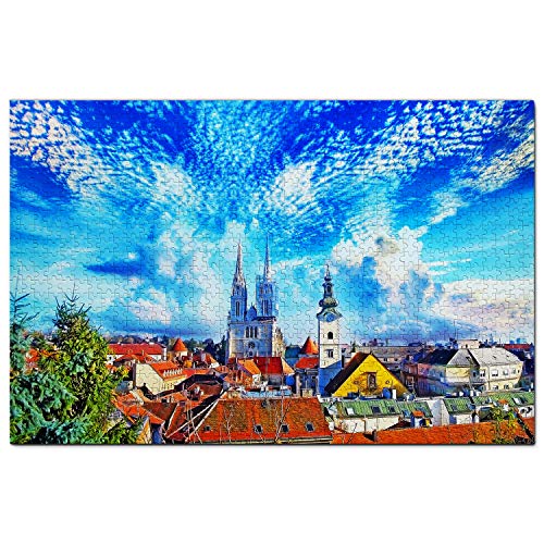 Kroatien-Puzzle, 1000 Teile, Kroatien-Kathedrale Mariä Himmelfahrt, Zagreb, Puzzlespiel, Kunstwerk, Reise-Souvenir, 52 x 38 cm Kroatien-Puzzle, 1000 Teile, Kroatien-Kathedrale Mariä Himmelfahrt, Zagreb, Puzzlespiel, Kunstwerk, Reise-Souvenir, 52 x 38 cm von AFHMZ