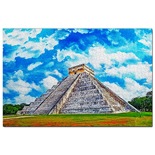 Mexiko Chichen Itza Puzzle für Erwachsene, 200 Teile, Reisegeschenk, Souvenir, 35 x 25 cm von AFHMZ
