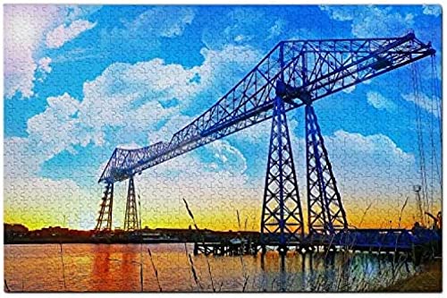 Middlesbrough Transporter Bridge Puzzle für Erwachsene 100 Teile Papier Reisesouvenir 45,5 x 35,5 cm von AFHMZ