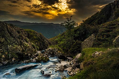 Natur Berg Wasser 2000 Teile in hochwertiger Kartonschachtel Puzzleteile im wiederverschließbaren Beutel 70x100CM von AFHMZ