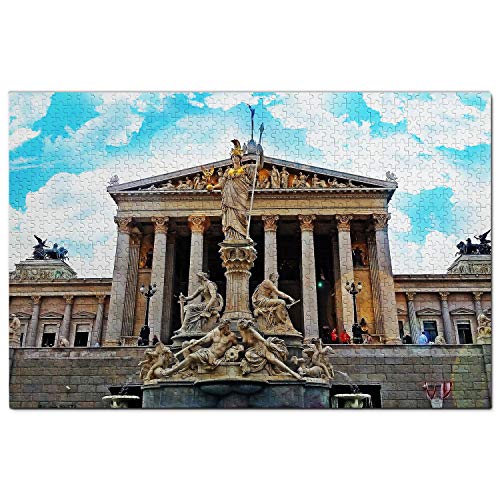 Österreich-Puzzle, 100 Teile, Österreich, Parlament, Wien, Puzzlespiel, Kunstwerk, Reisesouvenir, 45,5 x 35,5 cm von AFHMZ