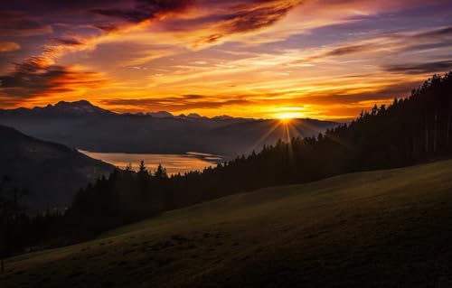 Personalisiertes Holzpuzzle 1000 Teile für Erwachsene vom Foto nach Maß – Gestalten Sie Ihre eigenen Bildgeschenke, Berge 52x38CM von AFHMZ