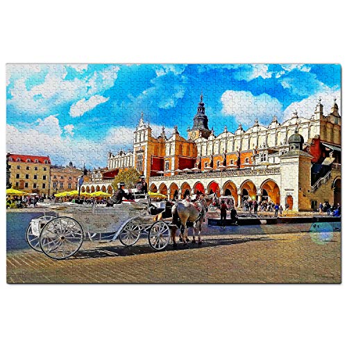Polen Puzzle 1000 Teile Polen Krakaus Rynek Glowny Zentraler Platz Puzzle Spiel Kunstwerk Reise Souvenir 100 x70CM von AFHMZ