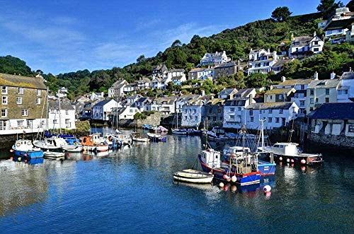 Puzzle, England Polperro Cornwall Riverboat Pier Flussboote Städte, Großbritannien wunderschöne natürliche und menschliche Landschaften, 2000 Teile 100 x 70 cm von AFHMZ
