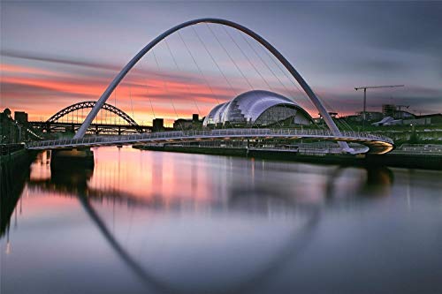 Puzzle 100 Teile, Quayside Newcastle Upon Tyne, England, für Kinder und Erwachsene, personalisiertes Puzzle-Spiel zum Zusammensetzen, 45,5 x 35,5 cm von AFHMZ