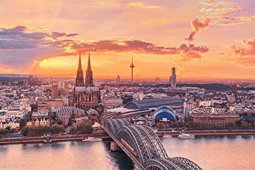 Puzzle 100 Teile Sonne Köln Stadt Geschenk DIY Moderne Wandkunst Einzigartiges Geschenk Wohnkultur 45,5 x 35,5CM von AFHMZ