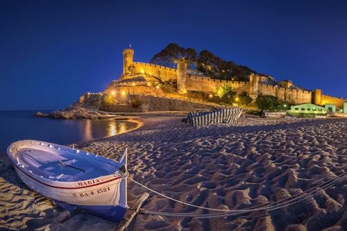 Puzzle 100 Teile Spanien Tossa De Mar Steine Wände Strand Boote 45,5x35,5CM Puzzle 100 Teile Spanien Tossa De Mar Steine Wände Strand Boote 45,5x35,5CM von AFHMZ