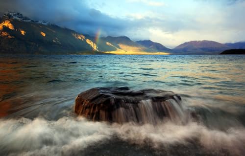 Puzzle 100 Teile für Erwachsene Puzzle für Erwachsene 100-teiliges Puzzle Lernspiele, Landschaft, Berge 45,5 x 35,5 cm von AFHMZ