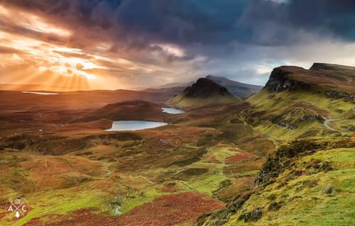 Puzzle 1000 Teile Landschaftspuzzle für Erwachsene 1000 Teile Natur, Berge, Schottland, Isle of Skye 70x100CM von AFHMZ